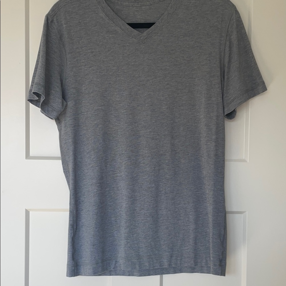 Lululemon Men's Gray V-Neck T-Shirt